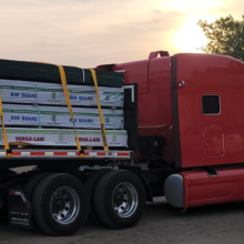nick has a full load of deck boards from Boise Cascade, great strapping job